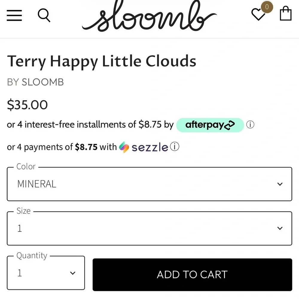 Sloomb Terry Happy Little Clouds Fitted Diaper
